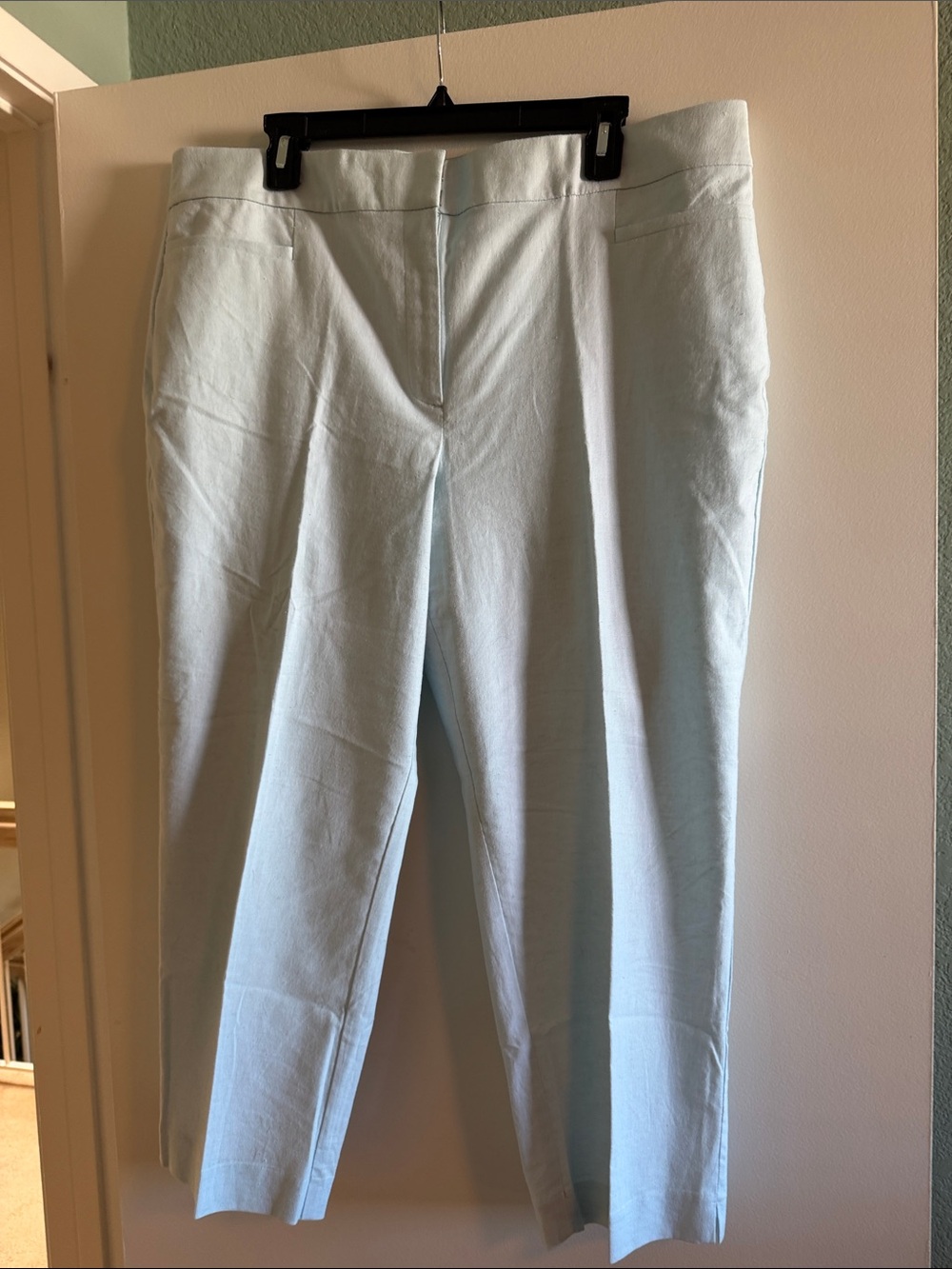 Ann Taylor Factory Light Blue Linen Blend Straight Leg Pants